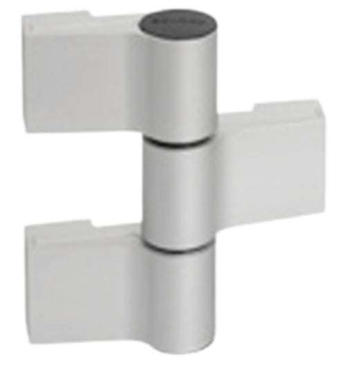 Metallic hinge on a white background